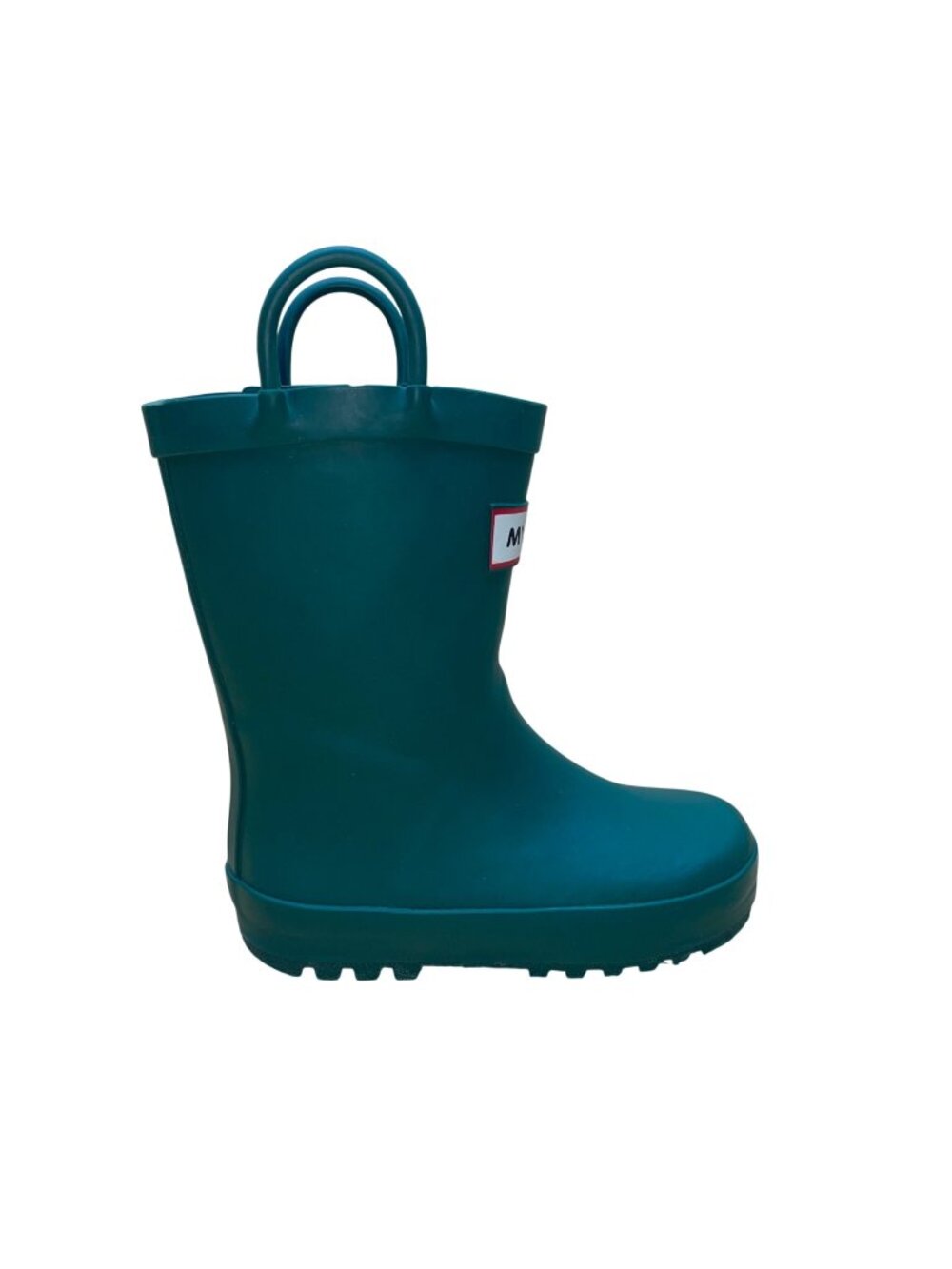 Mysoft Kids Teal Rubber With Handles Waterproof Rain Boots Size 9